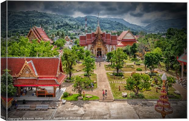 Wat Chalong, Phuket, Thailand Canvas Print by Kevin Hellon