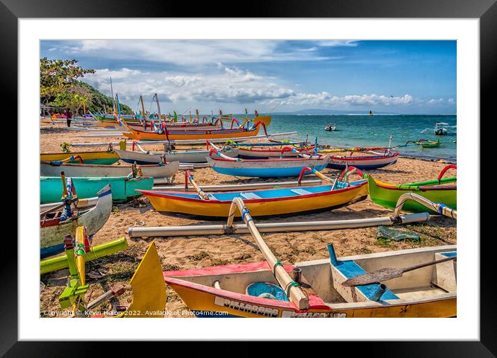 Traditional Balinese boats Framed Mounted Print by Kevin Hellon