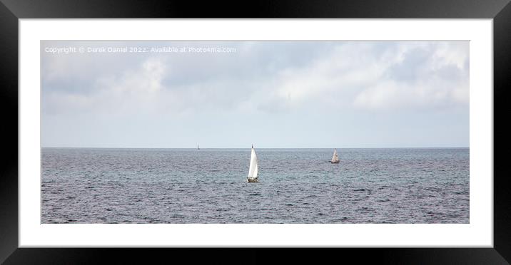 Sailing on the Solent Framed Mounted Print by Derek Daniel