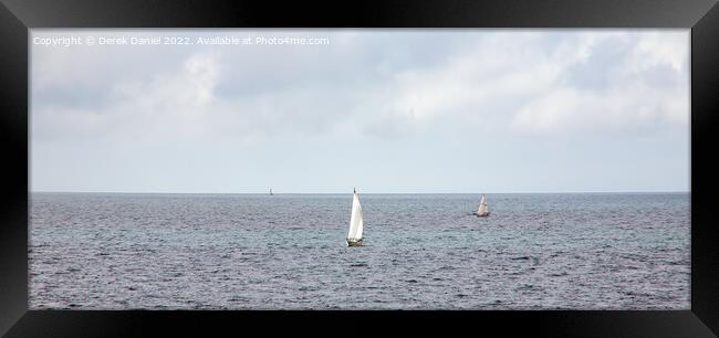 Sailing on the Solent Framed Print by Derek Daniel