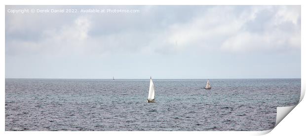 Sailing on the Solent Print by Derek Daniel