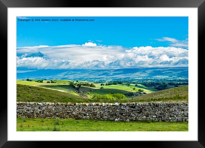 View north from Tommy Road towards Yorkshire Fells Framed Mounted Print by Nick Jenkins