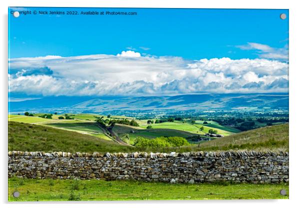 View north from Tommy Road towards Yorkshire Fells Acrylic by Nick Jenkins