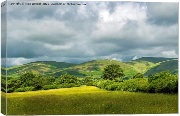 Howgill Fells from Garsdale Road Sedbergh Cumbria Canvas Print by Nick Jenkins