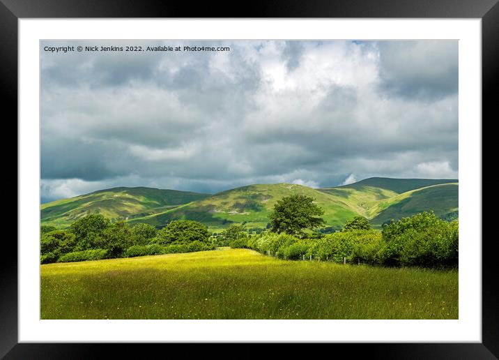 Howgill Fells from Garsdale Road Sedbergh Cumbria Framed Mounted Print by Nick Jenkins