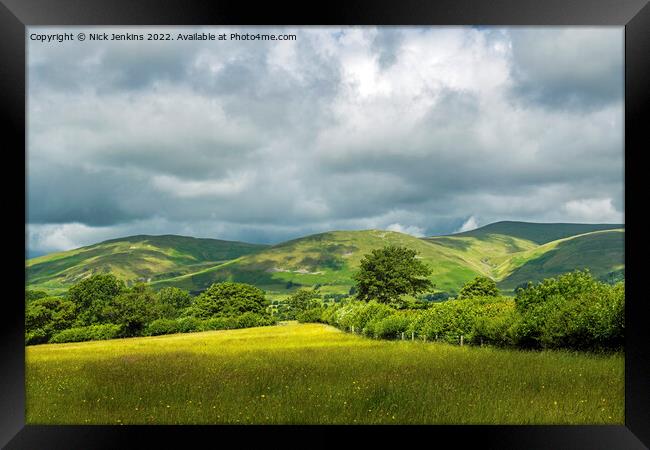 Howgill Fells from Garsdale Road Sedbergh Cumbria Framed Print by Nick Jenkins