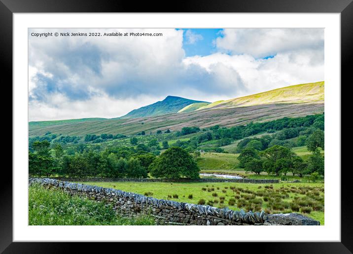 Wild Boar Fell showing The Nab at Mallerstang in C Framed Mounted Print by Nick Jenkins