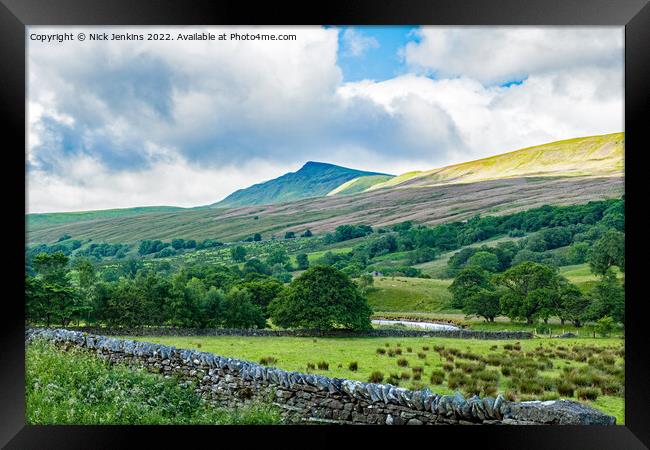 Wild Boar Fell showing The Nab at Mallerstang in C Framed Print by Nick Jenkins