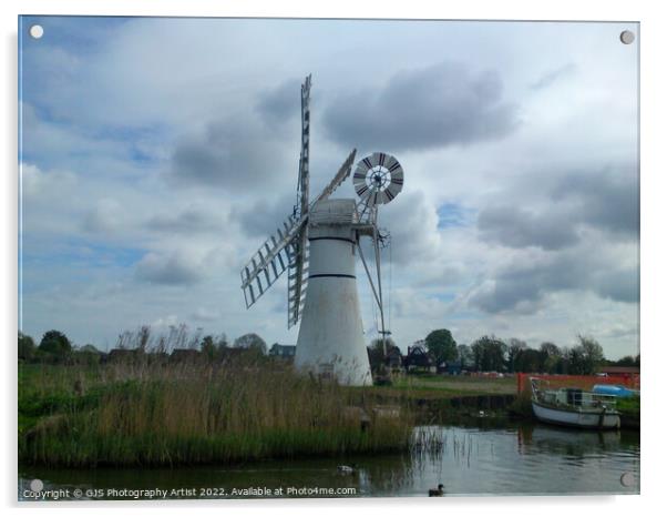 Thurne Windmill From a Boat Acrylic by GJS Photography Artist