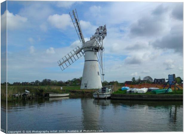 Thurne Windmill  Canvas Print by GJS Photography Artist