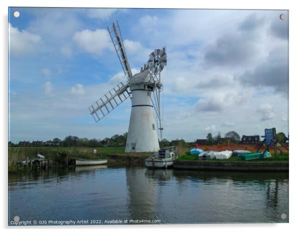 Thurne Windmill  Acrylic by GJS Photography Artist