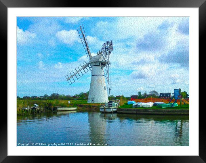 Thurne Windmill in Oil Framed Mounted Print by GJS Photography Artist