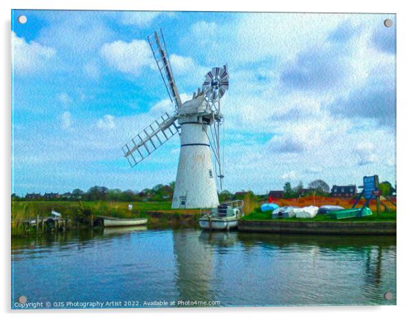 Thurne Windmill in Oil Acrylic by GJS Photography Artist