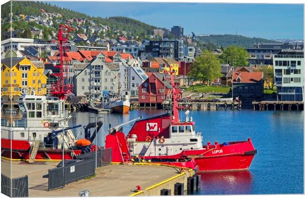 Tromso Harbour Norway Canvas Print by Martyn Arnold