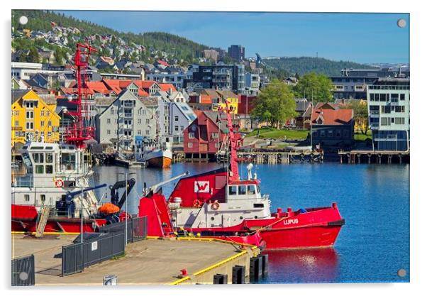 Tromso Harbour Norway Acrylic by Martyn Arnold