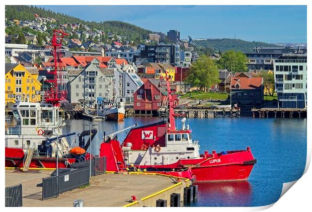 Tromso Harbour Norway Print by Martyn Arnold