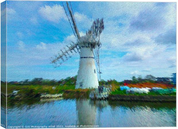 Thurne Windmill in Extrude  Canvas Print by GJS Photography Artist