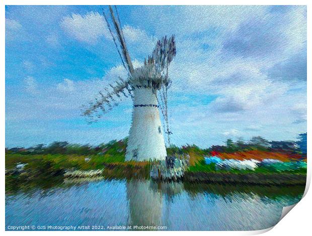 Thurne Windmill in Extrude  Print by GJS Photography Artist