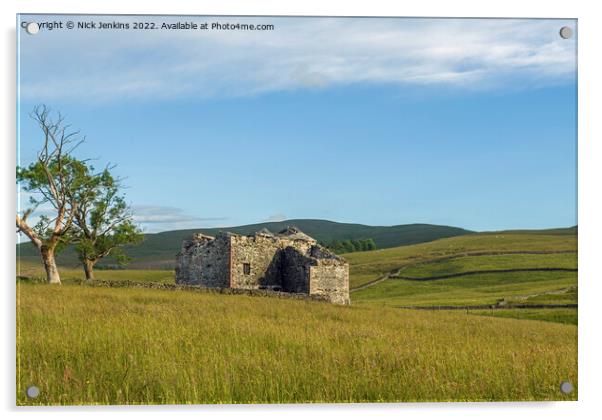 Abandoned Barn Arklegarth Yorkshire Dales Cumbria  Acrylic by Nick Jenkins