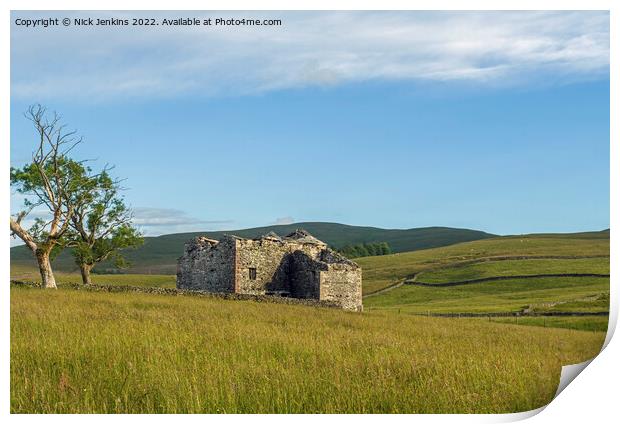 Abandoned Barn Arklegarth Yorkshire Dales Cumbria  Print by Nick Jenkins