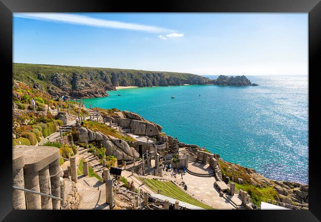 Minack Theatre, Porthcurno, Cornwall Framed Print by kathy white