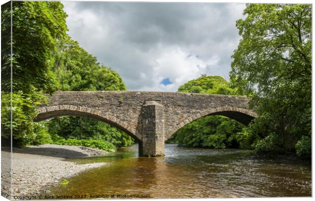Bridge over the River Rawthey Sedbergh Cumbria Canvas Print by Nick Jenkins