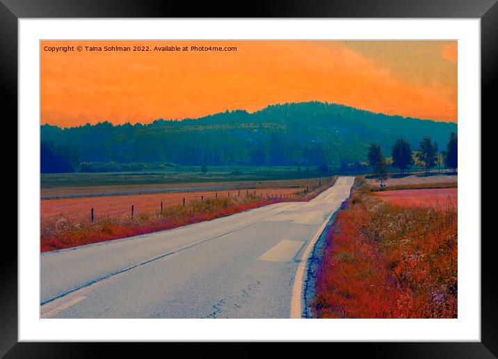 Rural Road at Summer Dawn Framed Mounted Print by Taina Sohlman