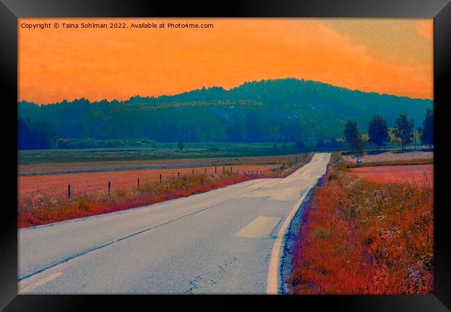 Rural Road at Summer Dawn Framed Print by Taina Sohlman