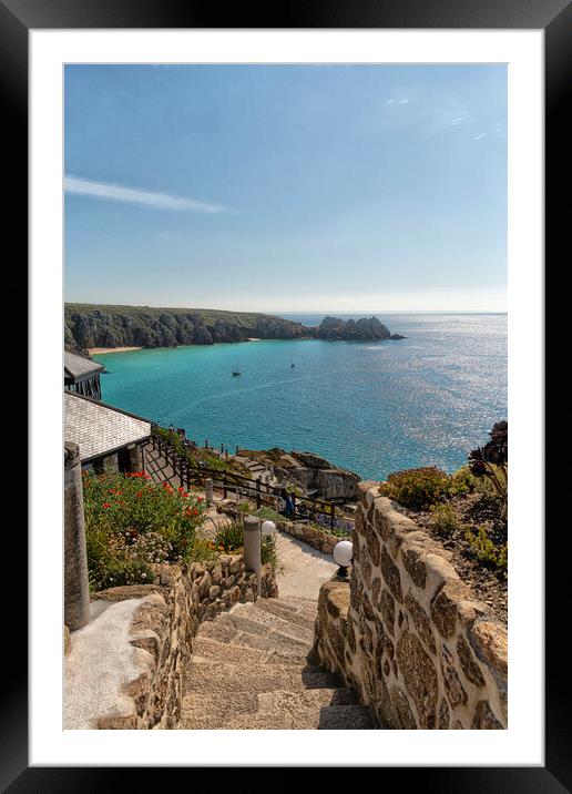 Minack Theatre,Porthcurno beach Framed Mounted Print by kathy white