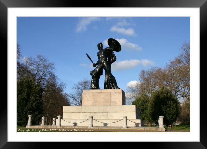 Statue of Achilles in Hyde Park, London. Framed Mounted Print by Luigi Petro