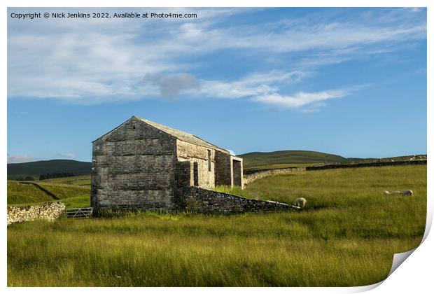 A Dales Barn on a Summer Evening  Print by Nick Jenkins