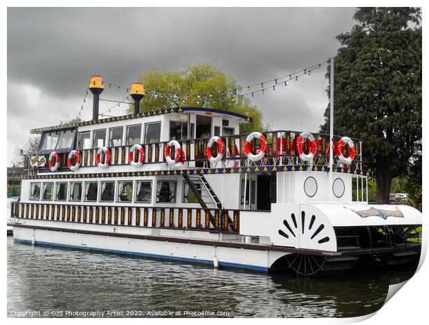 Southern Comfort Paddle Steamer From the River Print by GJS Photography Artist