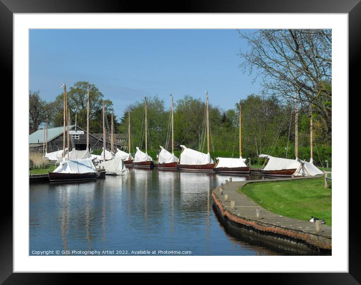 Covered Sail Boats Framed Mounted Print by GJS Photography Artist