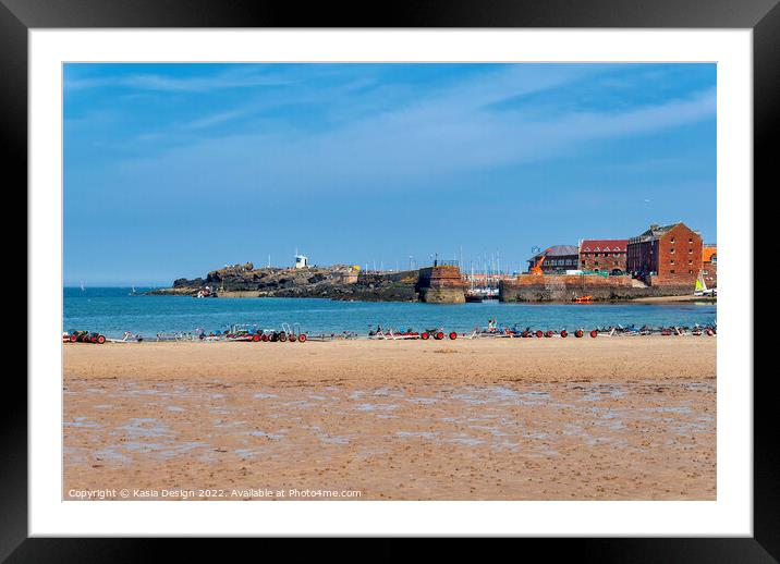 North Berwick West Beach Framed Mounted Print by Kasia Design
