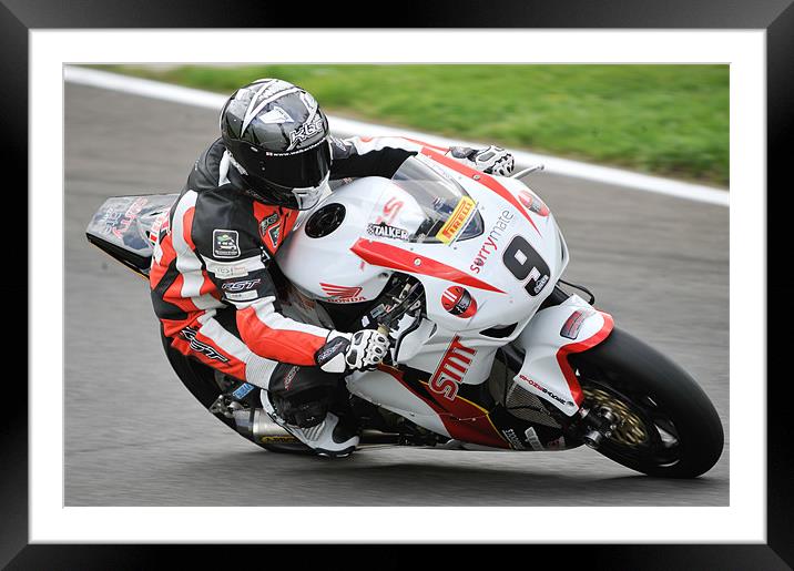 Chris Walker - Cadwell Park 2010 Framed Mounted Print by SEAN RAMSELL