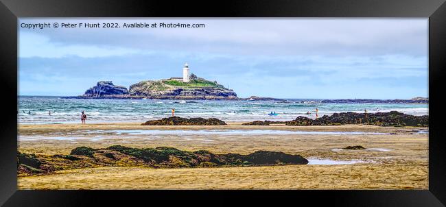 Godrevy Island And Lighthouse  Framed Print by Peter F Hunt