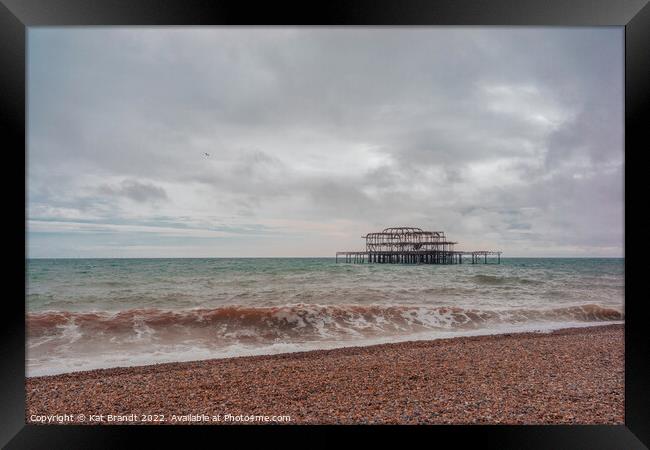 Dramatic sky over West Pier in Brighton Framed Print by KB Photo