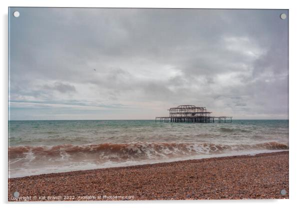 Dramatic sky over West Pier in Brighton Acrylic by KB Photo