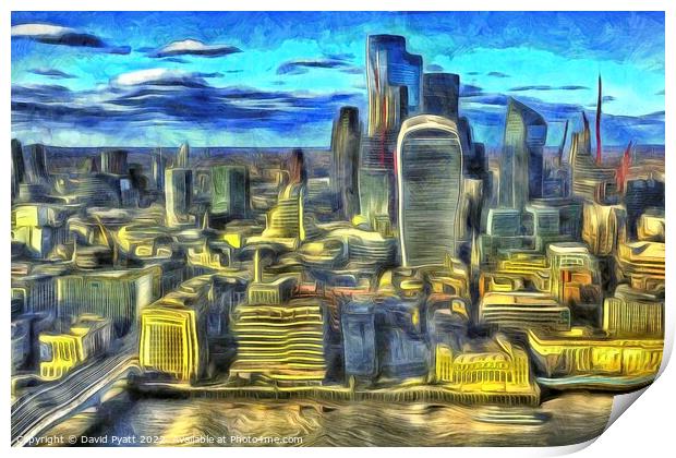 City Of London Van Gogh Print by David Pyatt