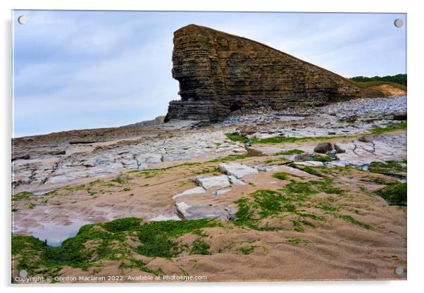The Sphinx Rock, Nash Point, South wales Acrylic by Gordon Maclaren