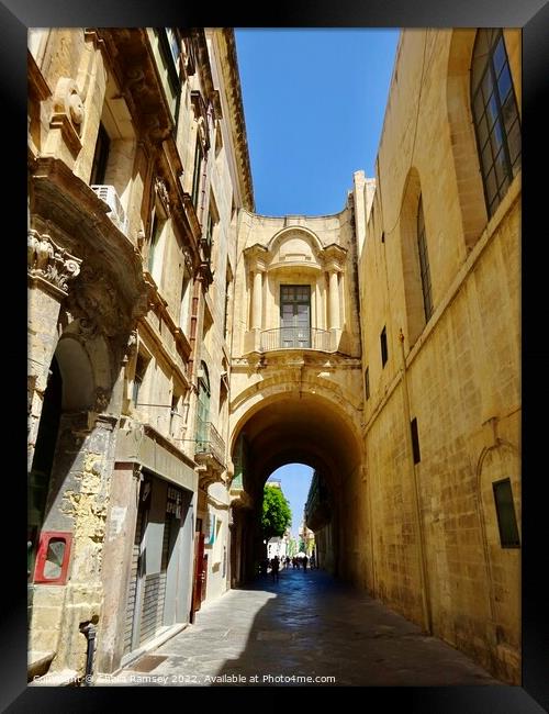 Archway Valletta Framed Print by Sheila Ramsey