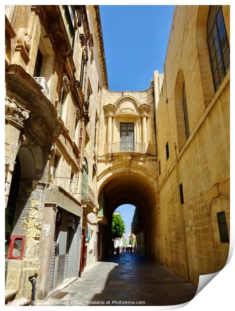 Archway Valletta Print by Sheila Ramsey