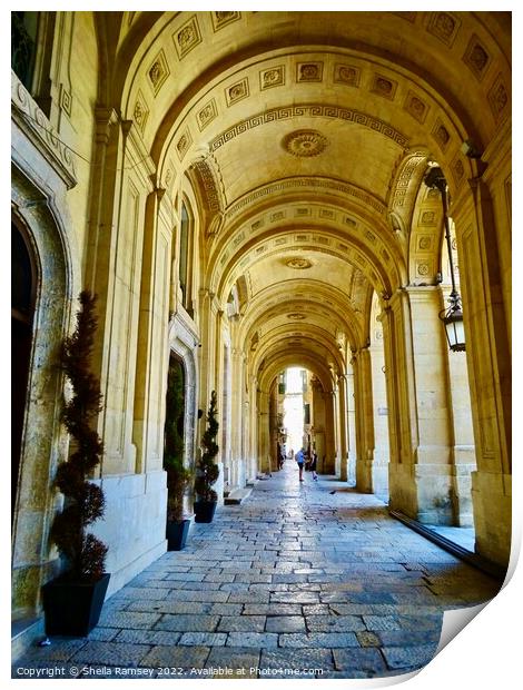 Arched walkway Valletta Print by Sheila Ramsey