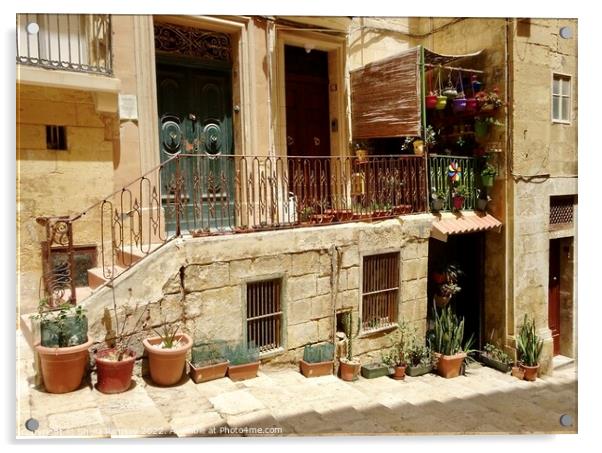 Valletta doorways Acrylic by Sheila Ramsey