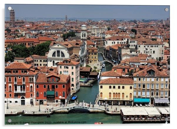 Venice Roof tops  Acrylic by David Thompson