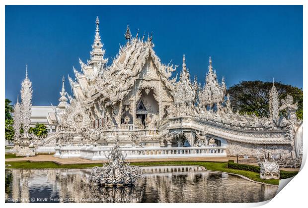 Wat Rong Khun. also known as the White Temple,  Print by Kevin Hellon