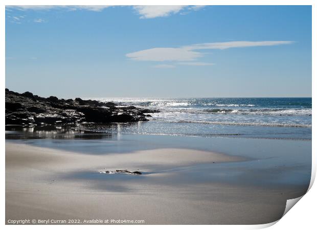 Serene Perranuthnoe Beach Print by Beryl Curran