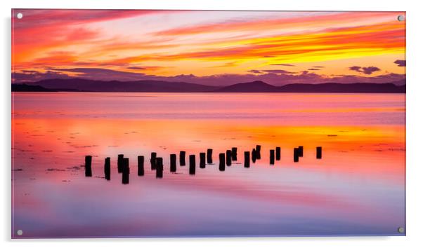 Moray Firth Sunset at Ardersier Acrylic by John Frid