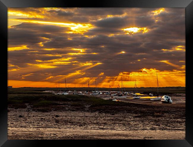 Majestic North Norfolk Sunset Framed Print by Heidi Hennessey