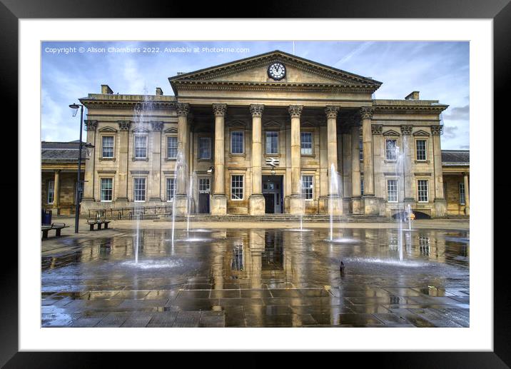 Huddersfield Train Station Reflection Framed Mounted Print by Alison Chambers
